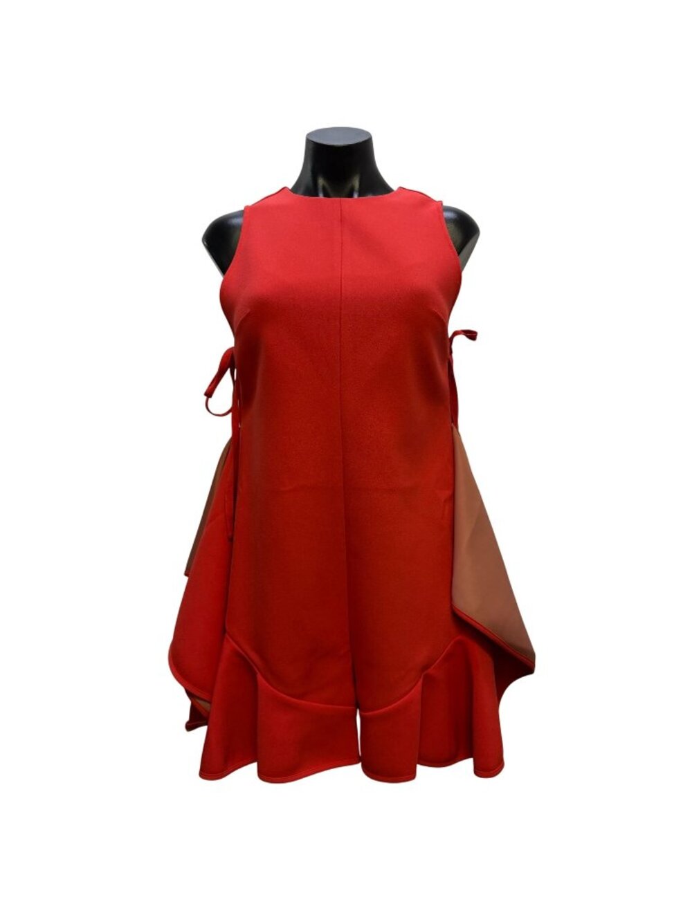 NWT Kendall & Kylie Red Sleeveless Ruffled Hem Romper S